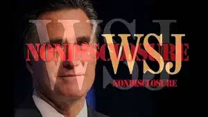 Close-up portrait of a man with a WSJ logo overlay in red and gold colors.