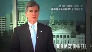 Bob McDonnell speaking about the role of Virginia's Attorney General in a video presentation.