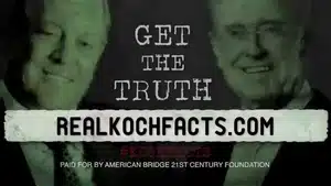 Political advertisement with text 'Get the Truth' and two individuals' images.