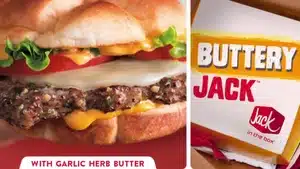 Voice Over: Radio, Streaming, &Amp; Podcast Commercials | D.c. Douglas A Buttery Jack burger featuring garlic herb butter, lettuce, tomato, and cheese on a bun.