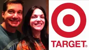 Voice Over: Radio, Streaming, &Amp; Podcast Commercials | D.c. Douglas Two individuals smiling for a photo next to the Target logo featuring a red bullseye.