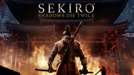 Cover art for the video game Sekiro: Shadows Die Twice featuring a character with a sword.
