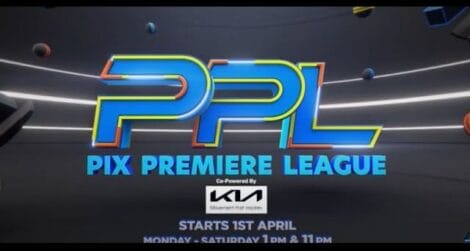 Logo of the Pix Premiere League featuring colorful letters and geometric shapes.