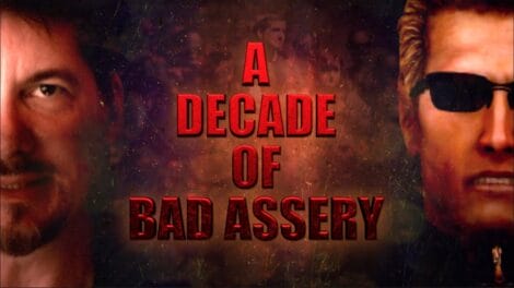Is Albert Wesker dead? | D.C. Douglas Graphic featuring the text 'A Decade of Bad Assery' with stylized images of two characters.
