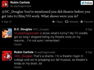Dude! Where'S My Theatre Credits?! | D.c. Douglas Robin Carlisle on twitter