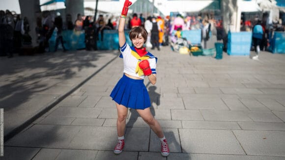 Mimi as Sakura Kasugano cosplay